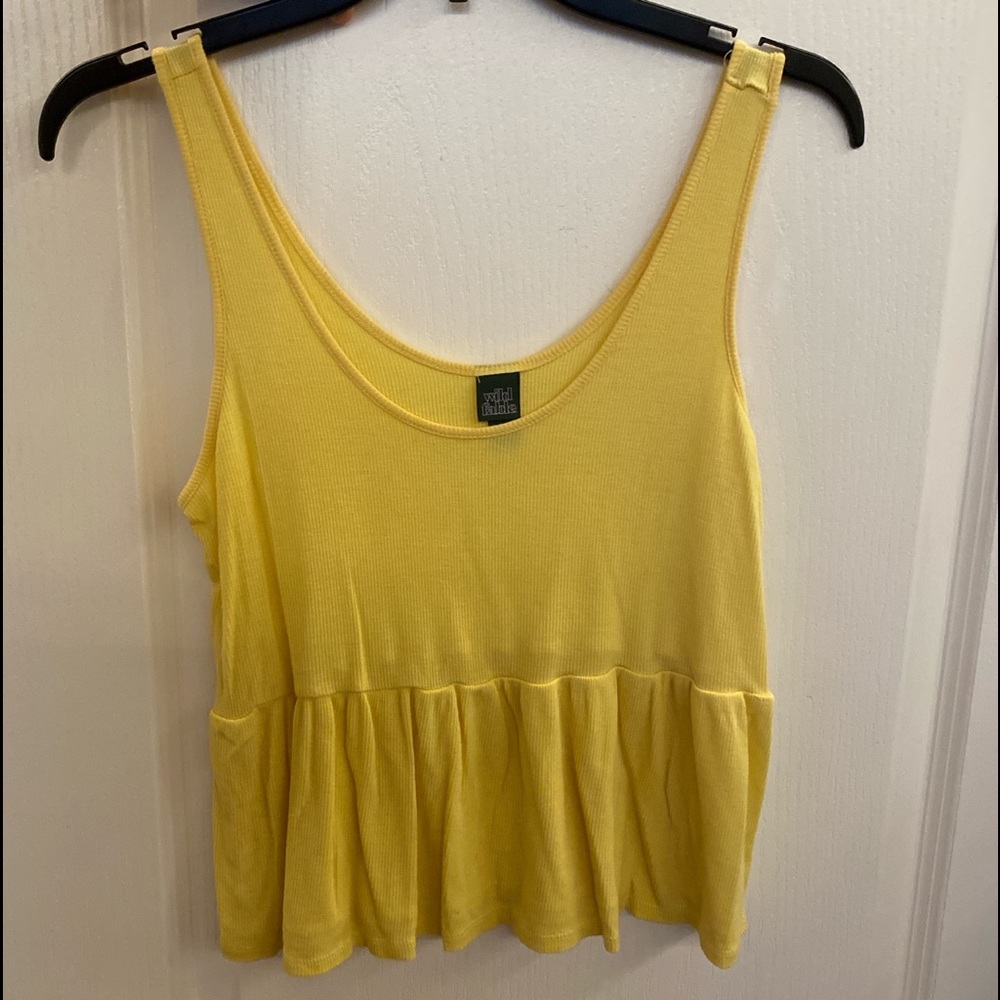 yellow cropped tank top